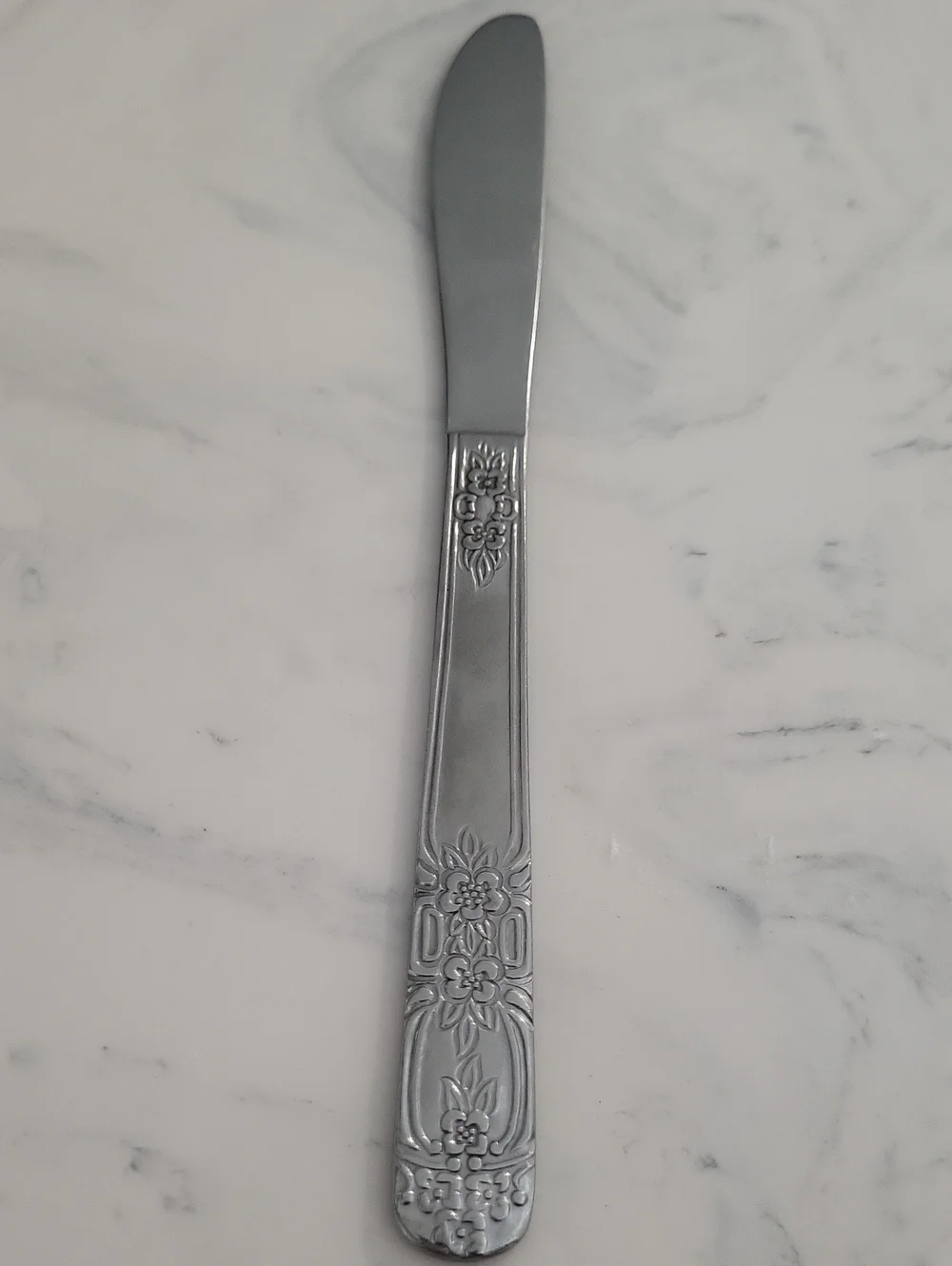 Vintage Silver Floral Butter Knife